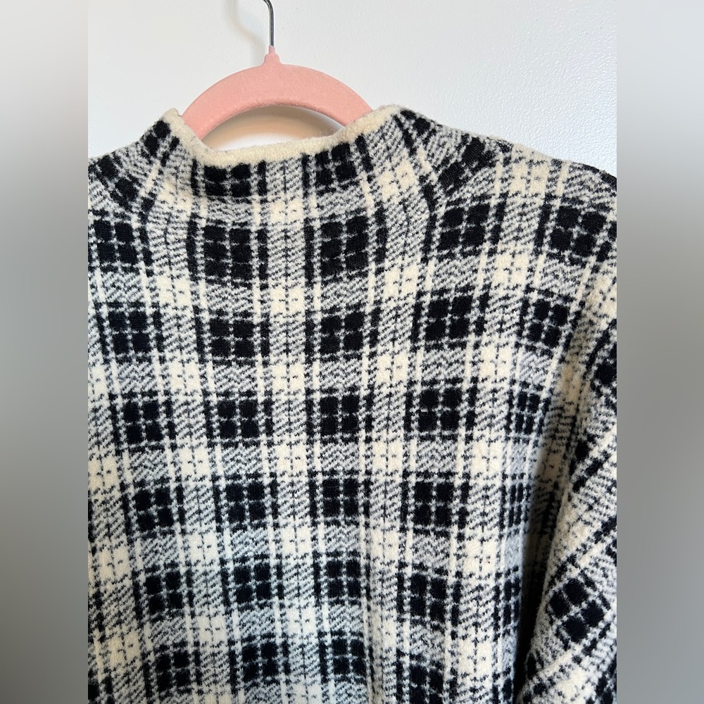 Ann Taylor Plaid Jacquard Mock Neck Sweater - Picture 3 of 4